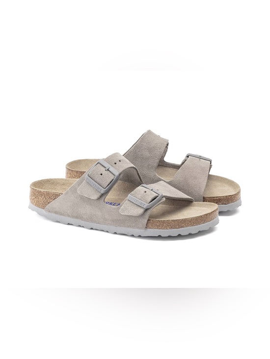 Birkenstock Shoes - Like New Birkenstock Arizona Soft Footbed in Stone Coin Suede size 39 reg 8 8.5